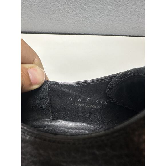 Christian Dior Men\'s Black Leather Derby 5 Lacets Ligne City DH Dress Shoe 41.5